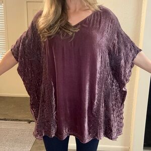 Johnny Was Velvet Embroidered Tunic Top
